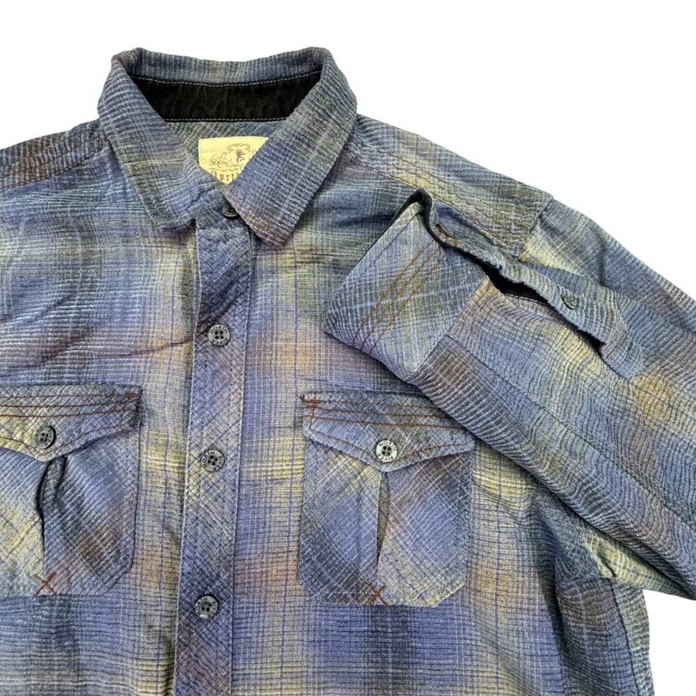 North River Shirt Men's Medium Plaid Flannel Long Sleeve Button Up Shirt Outdoor